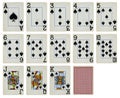 Vintage Playing cards of Spades suit, isolated on white Royalty Free Stock Photo