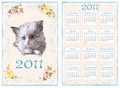 Vintage pocket calendar 2011 Royalty Free Stock Photo