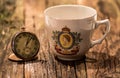 Vintage Pocket Watch And Commemorative Tea Cup