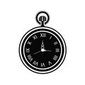 Vintage pocket watch icon isolated on white background. Old clock face with roman numerals. Vector illustration of clock Royalty Free Stock Photo