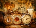 Vintage pocket watch Vintage Antique . Royalty Free Stock Photo