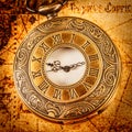 Vintage pocket watch Vintage Antique . Royalty Free Stock Photo