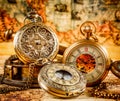 Vintage pocket watch Vintage Antique . Royalty Free Stock Photo