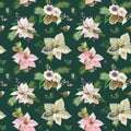 Vintage Poinsettia Background