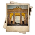 Vintage polaroid Berlin photo frame isolated