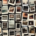 762 Vintage Polaroid Photos: A retro and nostalgic background featuring vintage polaroid photos in faded and retro colors that e Royalty Free Stock Photo