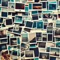 762 Vintage Polaroid Photos: A retro and nostalgic background featuring vintage polaroid photos in faded and retro colors that e Royalty Free Stock Photo