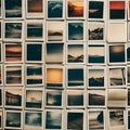 762 Vintage Polaroid Photos: A retro and nostalgic background featuring vintage polaroid photos in faded and retro colors that e Royalty Free Stock Photo