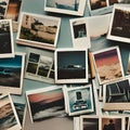 602 Vintage Polaroid Photos: A retro and nostalgic background featuring vintage polaroid photos in faded and retro colors that e
