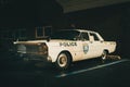 Vintage police car at night, Northport, New York