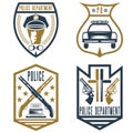 Vintage police law enforcement badges Royalty Free Stock Photo