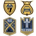 Vintage police law enforcement badges Royalty Free Stock Photo