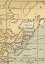 A vintage political map of Japan in sepia. Royalty Free Stock Photo