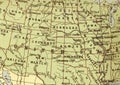 A vintage political map of the USA in sepia. Royalty Free Stock Photo