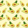 Vintage polygon avocado green pattern