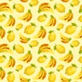 Vintage polygon banana lemon pattern