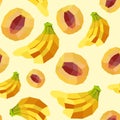 Vintage polygon peach banana yellow pattern