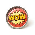 Vintage pop art retro comic speech bubble with WOW text expression isolated on white background Royalty Free Stock Photo