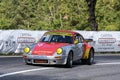 Vintage Porsche 911 Rs engaged in hillclimb time trial race