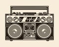 Vintage portable boombox template