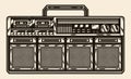 Vintage portable ghetto blaster template