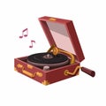 Vintage Portable Gramophone Music Device Illustration Vector Royalty Free Stock Photo