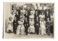 Vintage portrait of classmates Group of young people