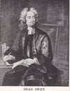 Vintage portrait painting of Dean Swift - Jonathan Swift 1667 - 1745