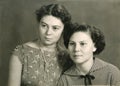 Vintage portrait of two attractive women Royalty Free Stock Photo