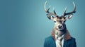 Vintage Portraiture: The Stylish Deer In Corporate Attire