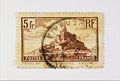Vintage postage stamp - a castle in France. Royalty Free Stock Photo