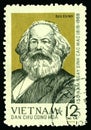 Vintage postage stamp with Karl Marx. Royalty Free Stock Photo