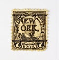 Vintage postage stamp. The United States, President McKinley. The postmark is new York.