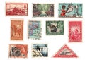 Vintage postage stamps from Africa.