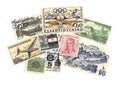 Vintage postage stamps from Czechoslovakia. Royalty Free Stock Photo