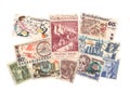 Vintage postage stamps from Czechoslovakia. Royalty Free Stock Photo