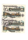 Vintage postage stamps from Czechoslovakia. Royalty Free Stock Photo