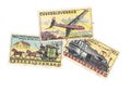 Vintage postage stamps from Czechoslovakia. Royalty Free Stock Photo