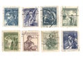 Vintage postage stamps from Czechoslovakia. Royalty Free Stock Photo