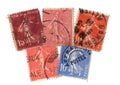 Vintage postage stamps from France.