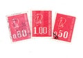 Vintage postage stamps from France. Royalty Free Stock Photo