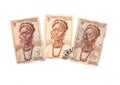 Vintage postage stamps from French West Africa. Royalty Free Stock Photo