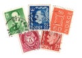 Vintage postage stamps from Norway. Royalty Free Stock Photo