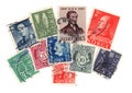 Vintage postage stamps from Norway. Royalty Free Stock Photo