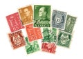 Vintage postage stamps from Norway. Royalty Free Stock Photo