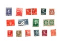 Vintage postage stamps from Norway. Royalty Free Stock Photo