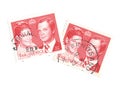 Vintage postage stamps from Sweden. Royalty Free Stock Photo