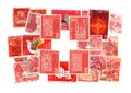 Vintage postage stamps from Switzerland in the form of the Swiss flag. Royalty Free Stock Photo