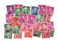 Vintage postage stamps from the USA. Royalty Free Stock Photo