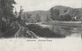 Vintage postcard from around 1900 showing the Anciennes old forges along the Meuse river in Anseremme